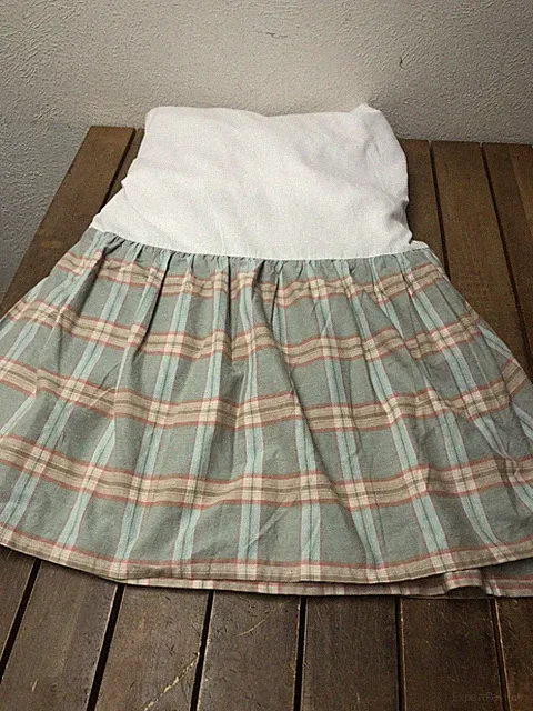 Chaps Ralph Lauren Montego Bay Queen Bed Skirt Plaid Green 100% Cotton EUC