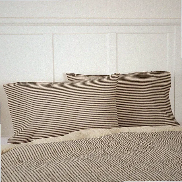 Farmhouse Standard Ticking Stripe Pillow Case Set of 2 Bedroom Decor VHC Brands