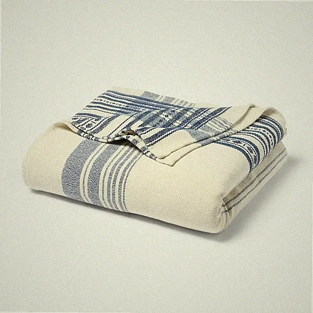Full/Queen Yarn Dyed Plaid Cotton Blanket Ivory - Threshold