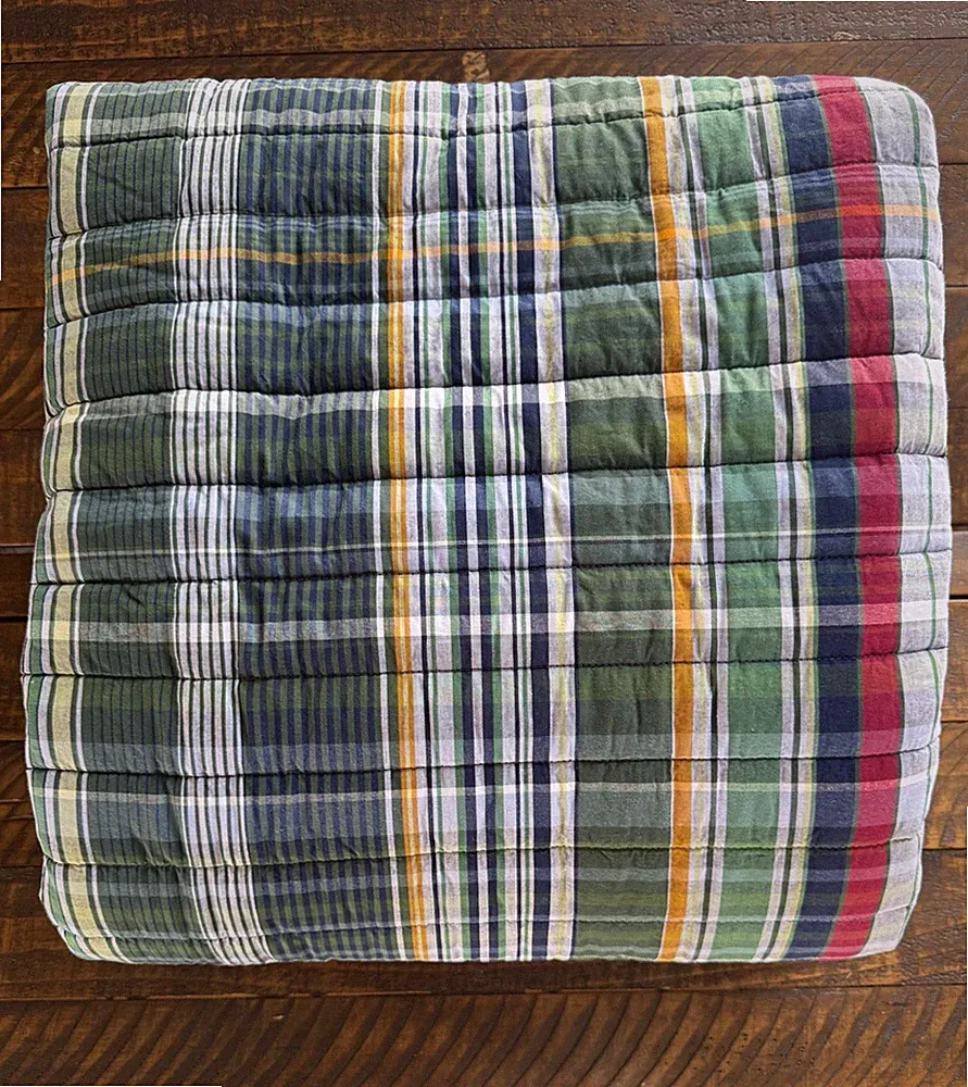 Pottery Barn Teen Bridgeport Plaid Quilt Green Multi · Twin/Twin XL New!