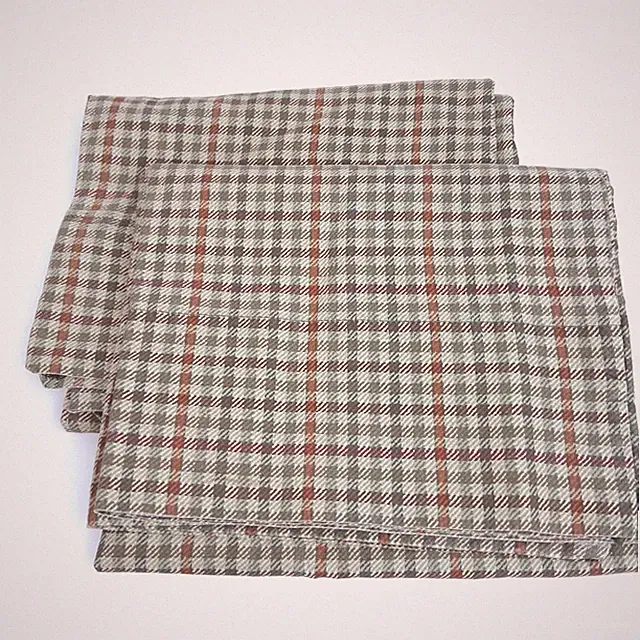 Ralph Lauren Pillowcases Standard Lot of 2 Brown Plaid 100% Cotton