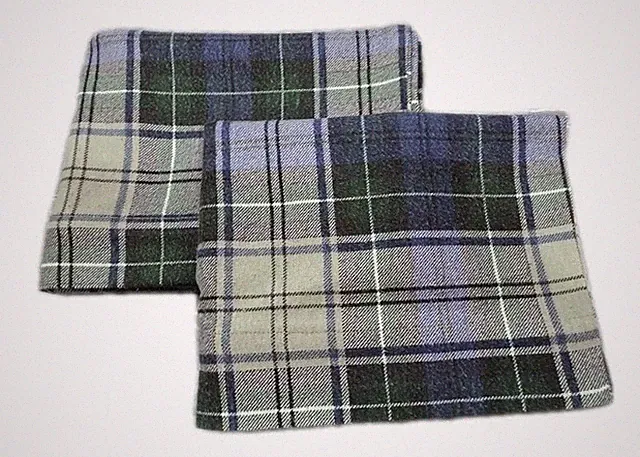 Set of 2 Green & Blue Plaid Flannel PillowCases 20 X 31 Standard/ Queen